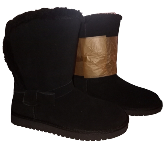 koolaburra by ugg black Faux Fur Short Boots - - Picture 2 of 11